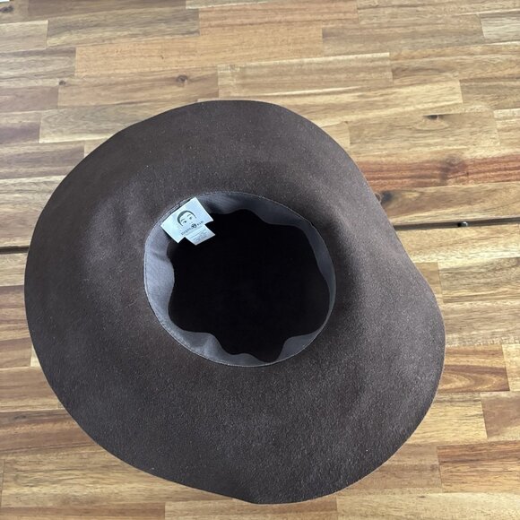 Eugenia Kim Brown Fedora Hat 100% Domesticated Rabbit Feather USA Made Old Money - Picture 5 of 8